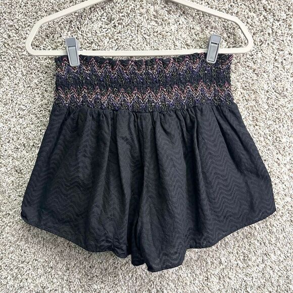 Ramy Brook Shorts Women’s Small Black Pull On with Smocked High Waist - Picture 4 of 5